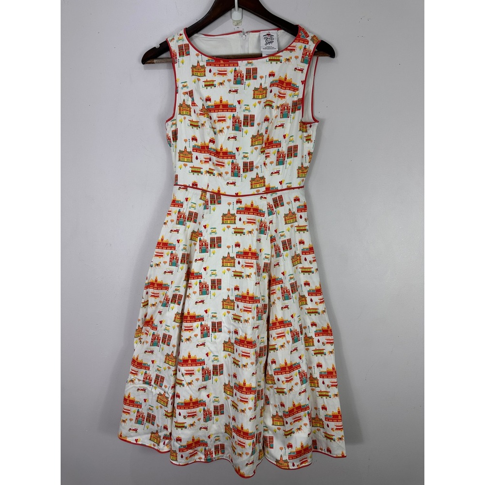 Disney Parks Her Universe Main Street USA Dress XS Retro Fit & Flare Dapper Day